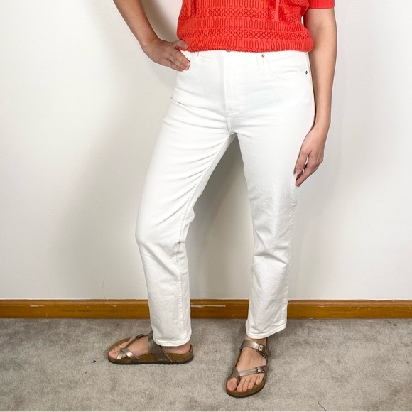 DRIFTWOOD Denim - Driftwood Stella Jeans Womens 27" x 29" White High Rise Straight Leg Ankle Boho